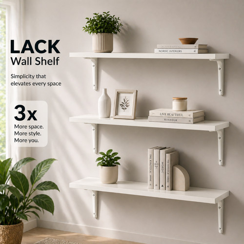White wall shelf - shelf, brackets