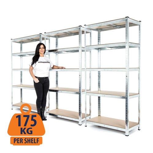 Bay steel garage shelving - 3-bay,