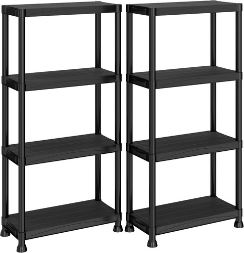 Tier plastic shelving - 4-tier, units