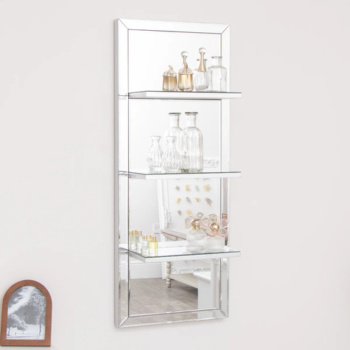 Mirrored wall mounted shelving - mirrored,